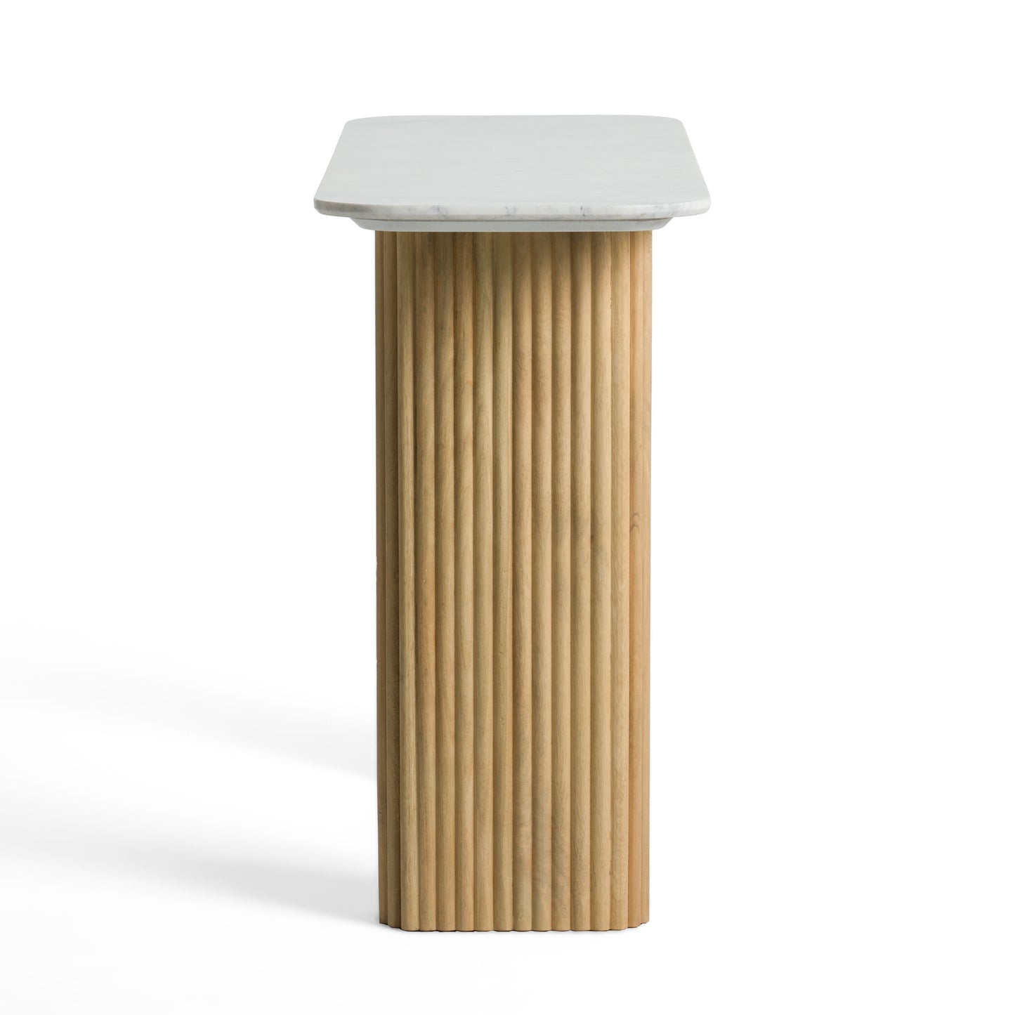 Modrest Cambridge White Marble and Mango Console Table