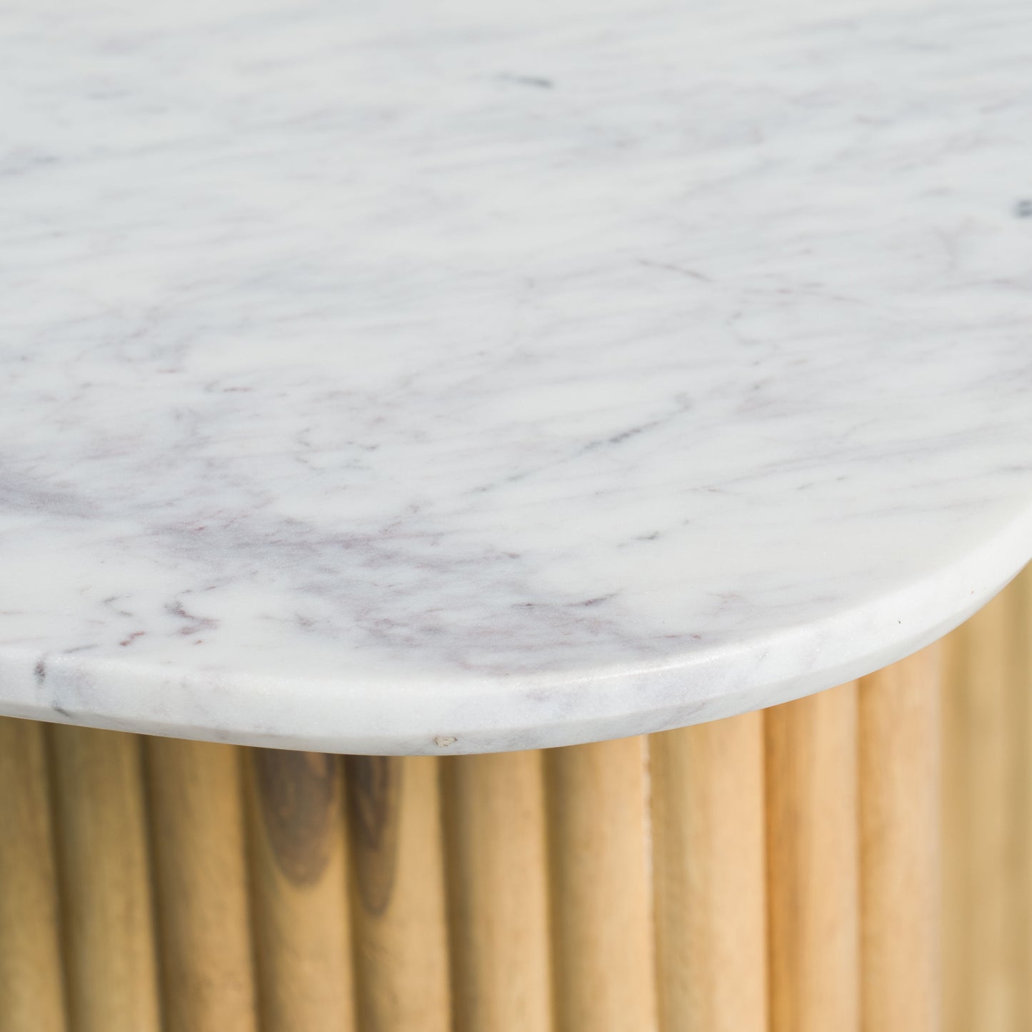 Modrest Cambridge White Marble and Mango Console Table