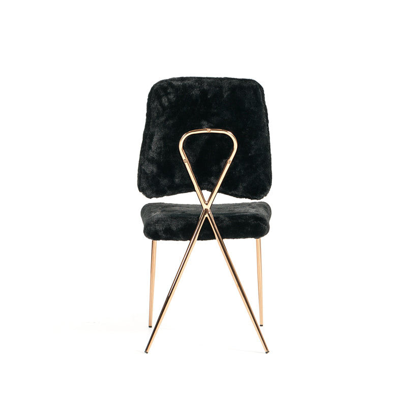 Candace Modern Black Faux Fur Dining Chair