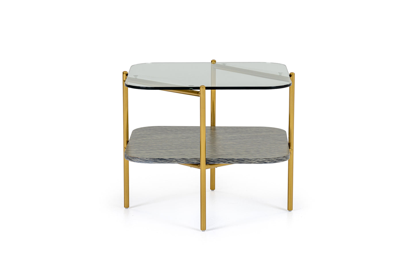 Modrest Cari Glam Gold Glass End Table