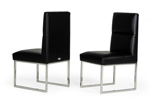 Carla Modern Black Leatherette Dining Chair