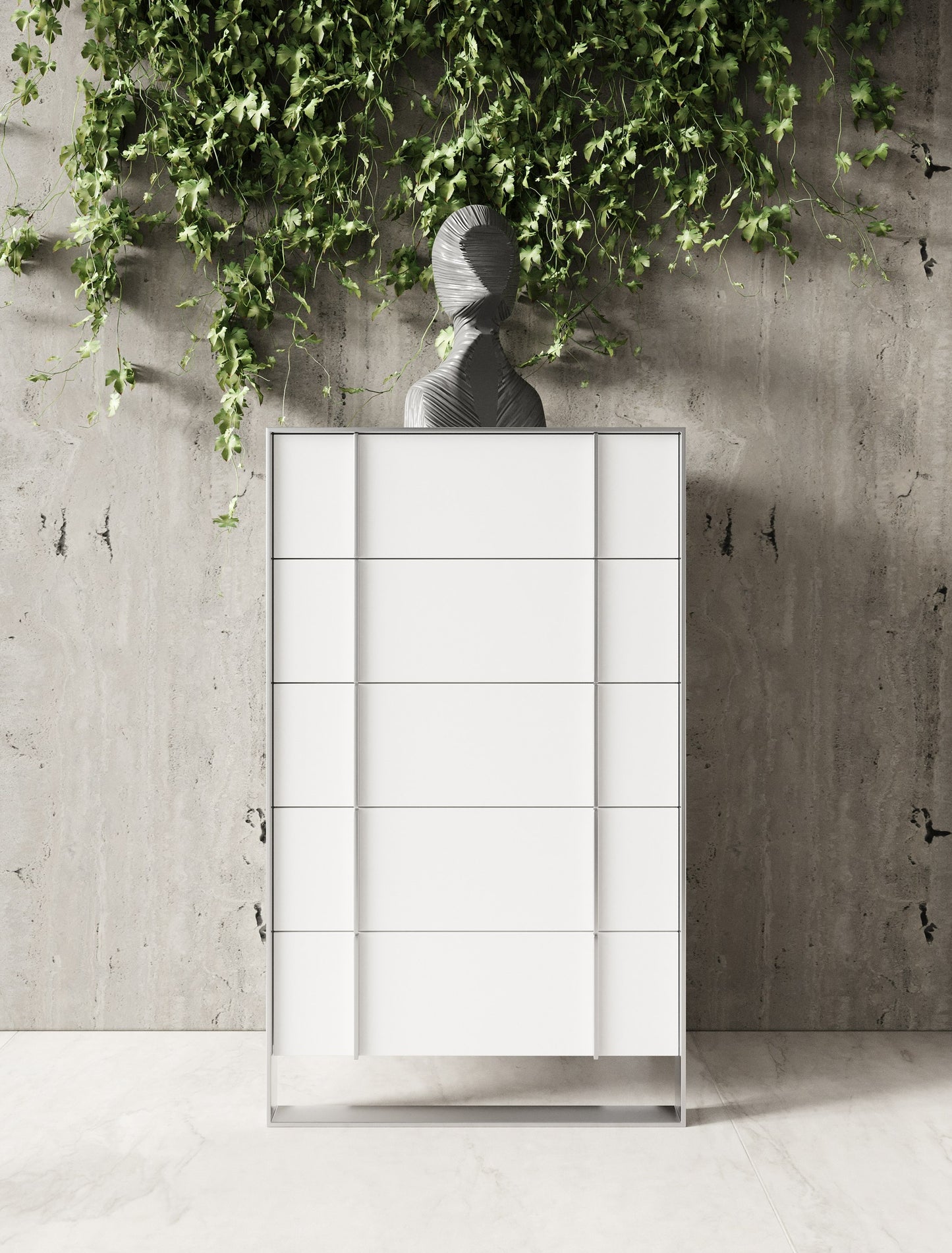 Modrest Cartier Modern White Stainless Steel Chest