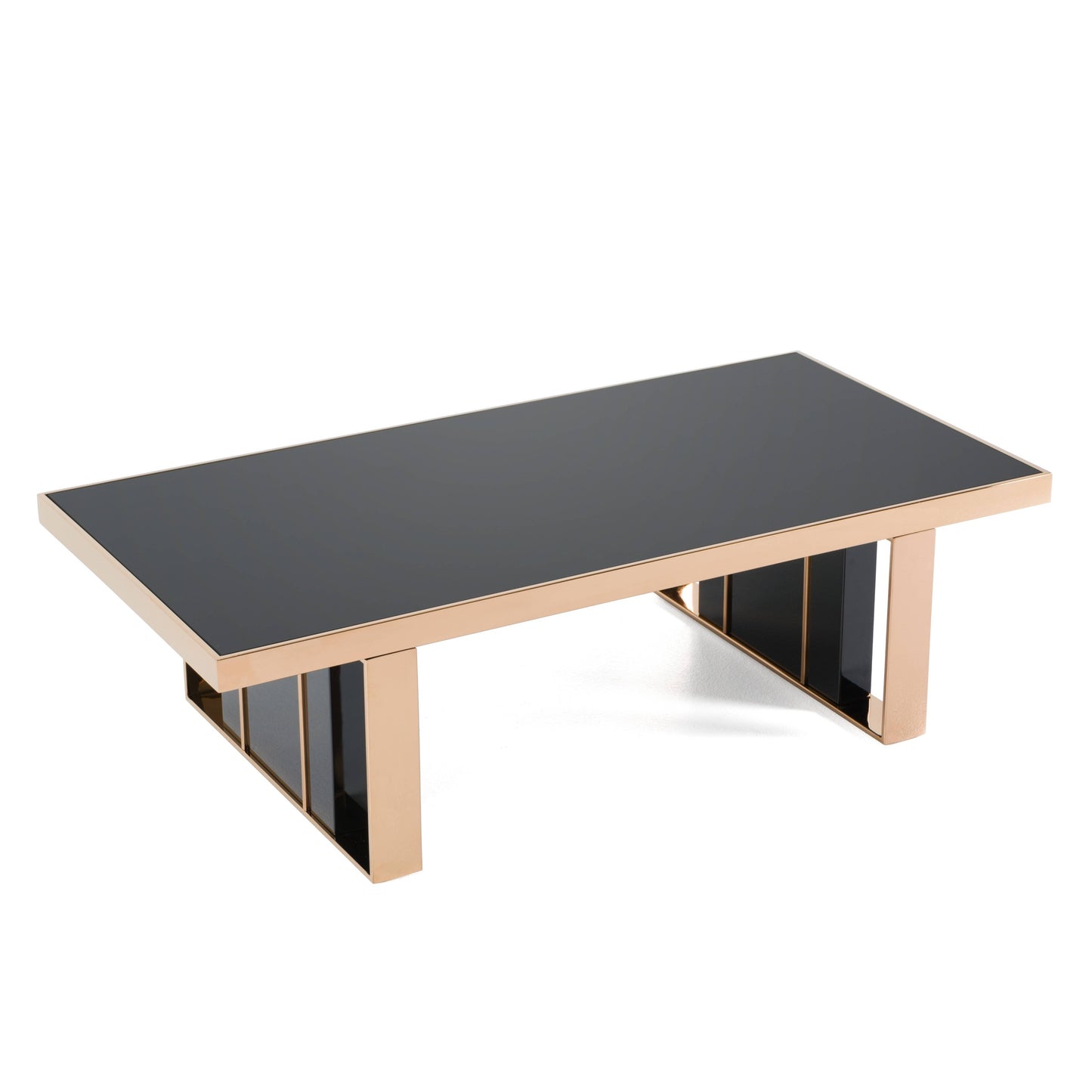 Nova Domus Cartier Modern Black and Rosegold Coffee Table