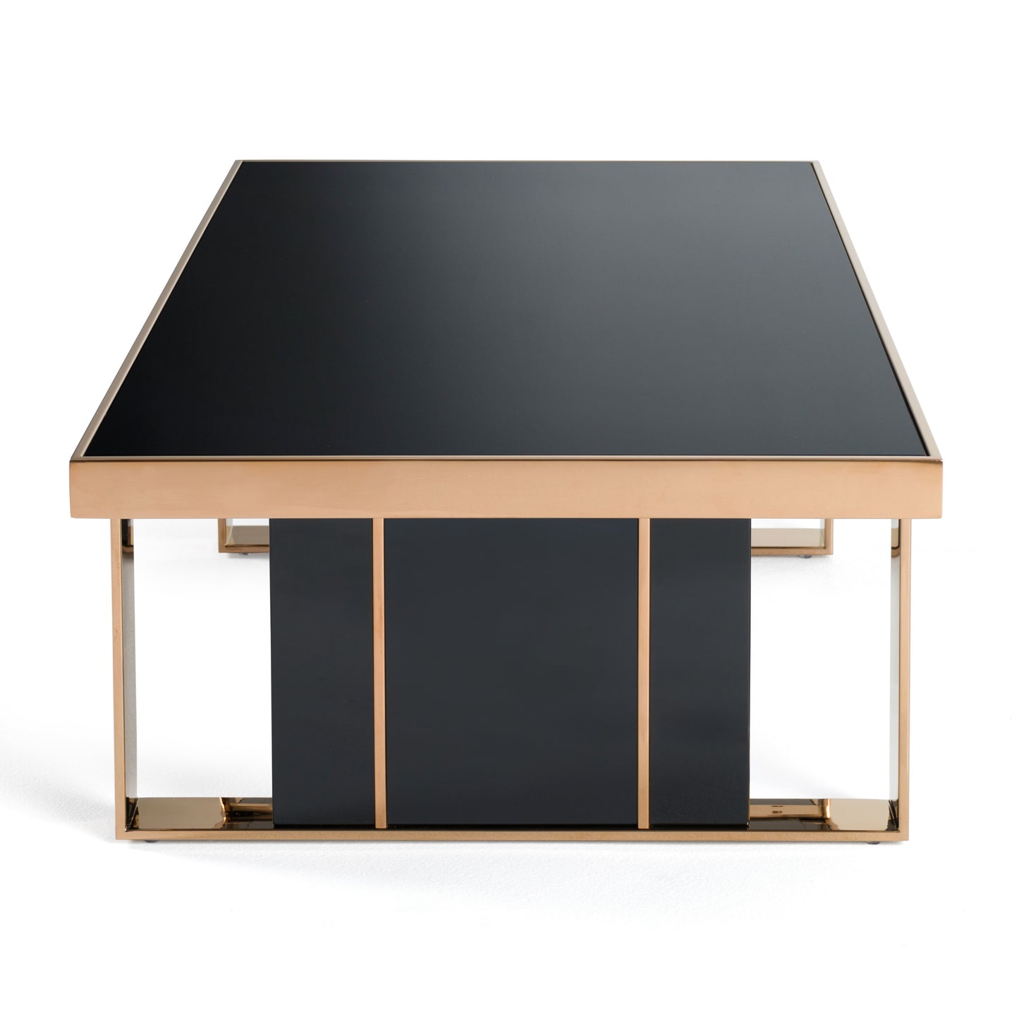 Nova Domus Cartier Modern Black and Rosegold Coffee Table