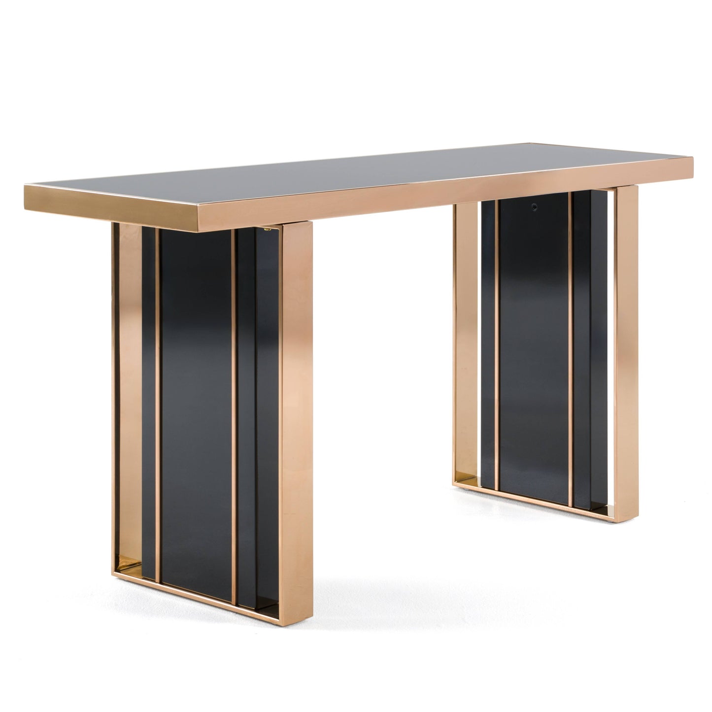 Nova Domus Cartier Modern Black and Rosegold Console Table