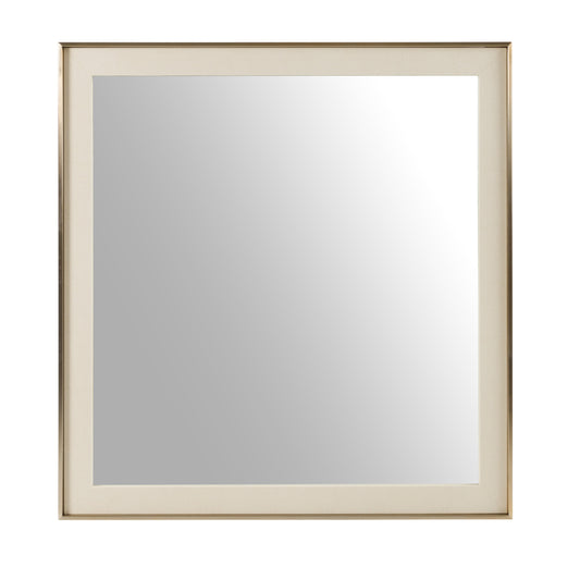 Nova Domus Cartier Modern Beige Shagreen Brushed Brass Mirror