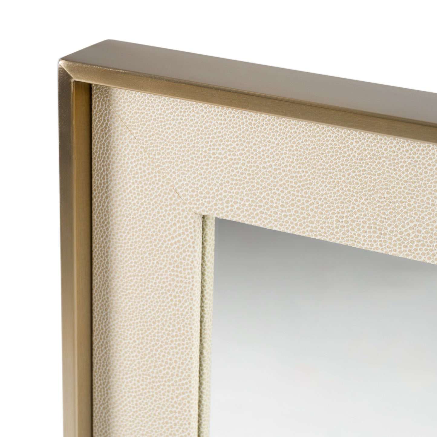 Nova Domus Cartier Modern Beige Shagreen Brushed Brass Mirror