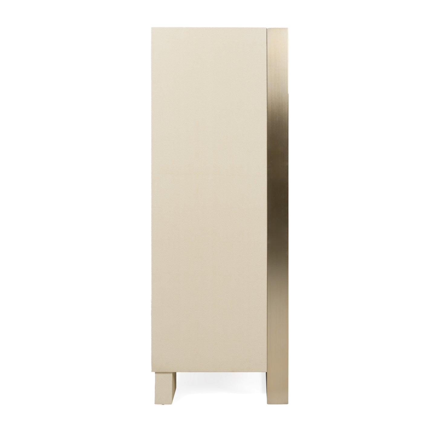 Nova Domus Cartier Modern Beige Shagreen and Brushed Brass Chest