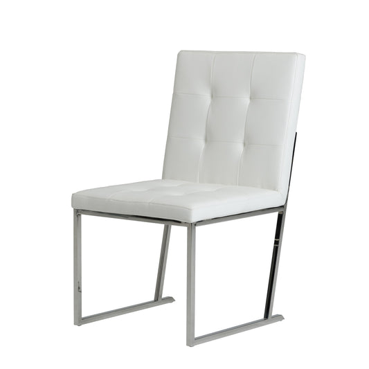 Click Modern White Leatherette Dining Chair