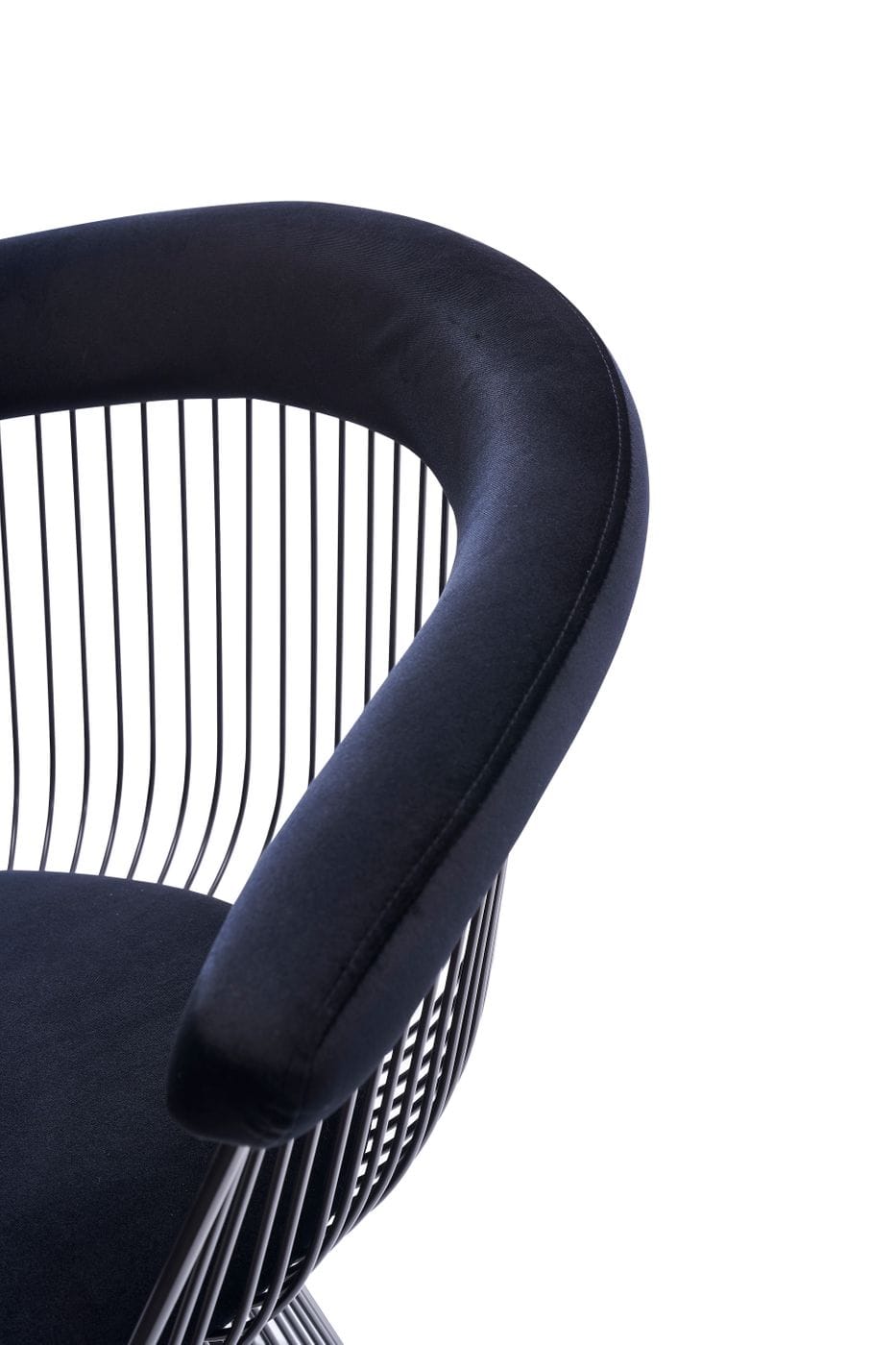 Modrest Chandler Modern Black Velvet and Black Stainless Steel Dining Chair