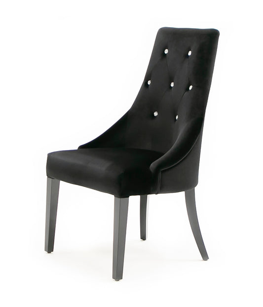 Charlotte Black Velour Dining Chair