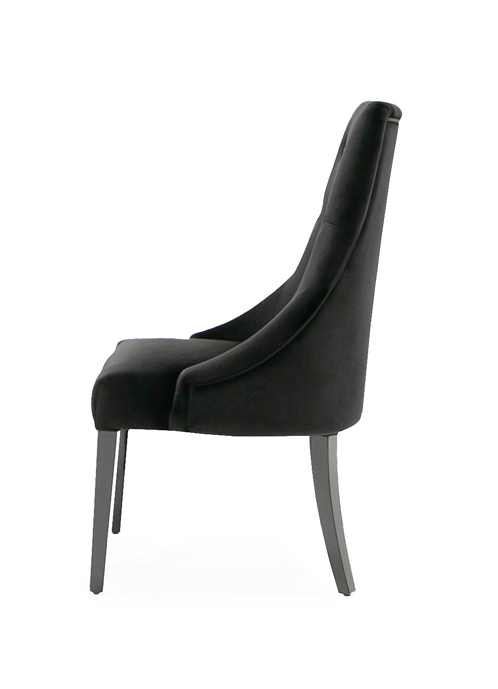 Charlotte Black Velour Dining Chair