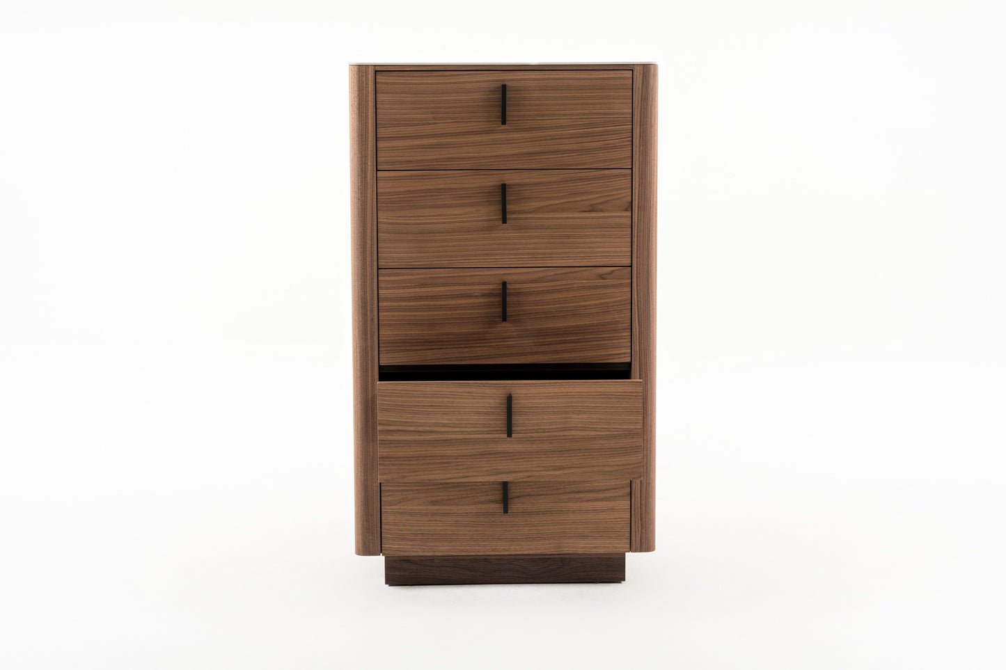 Modrest Chelton- Contemporary Walnut and White Ceramic Chest