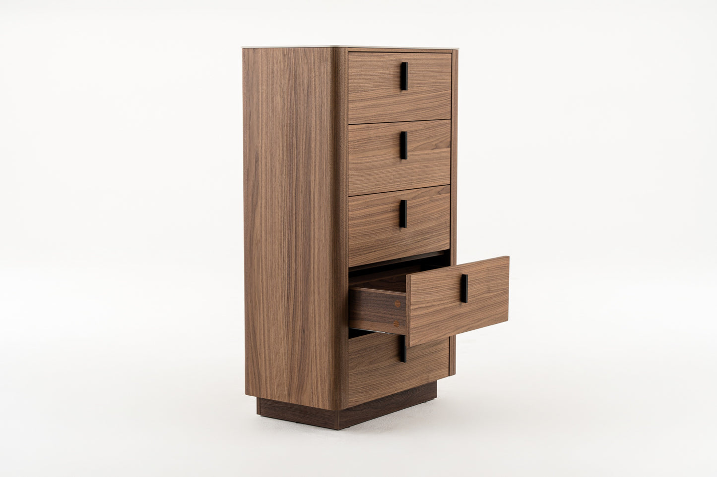 Modrest Chelton- Contemporary Walnut and White Ceramic Chest