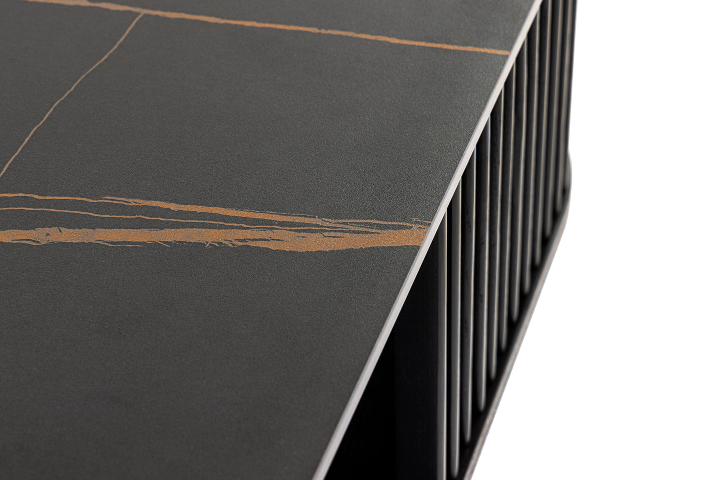 Modrest Chip Modern Black Ceramic Black Ash Square Coffee Table