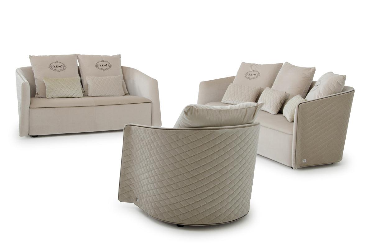Talin Modern Beige Fabric Sofa Set