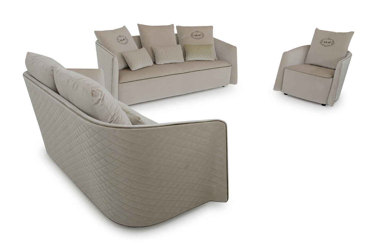 Talin Modern Beige Fabric Sofa Set