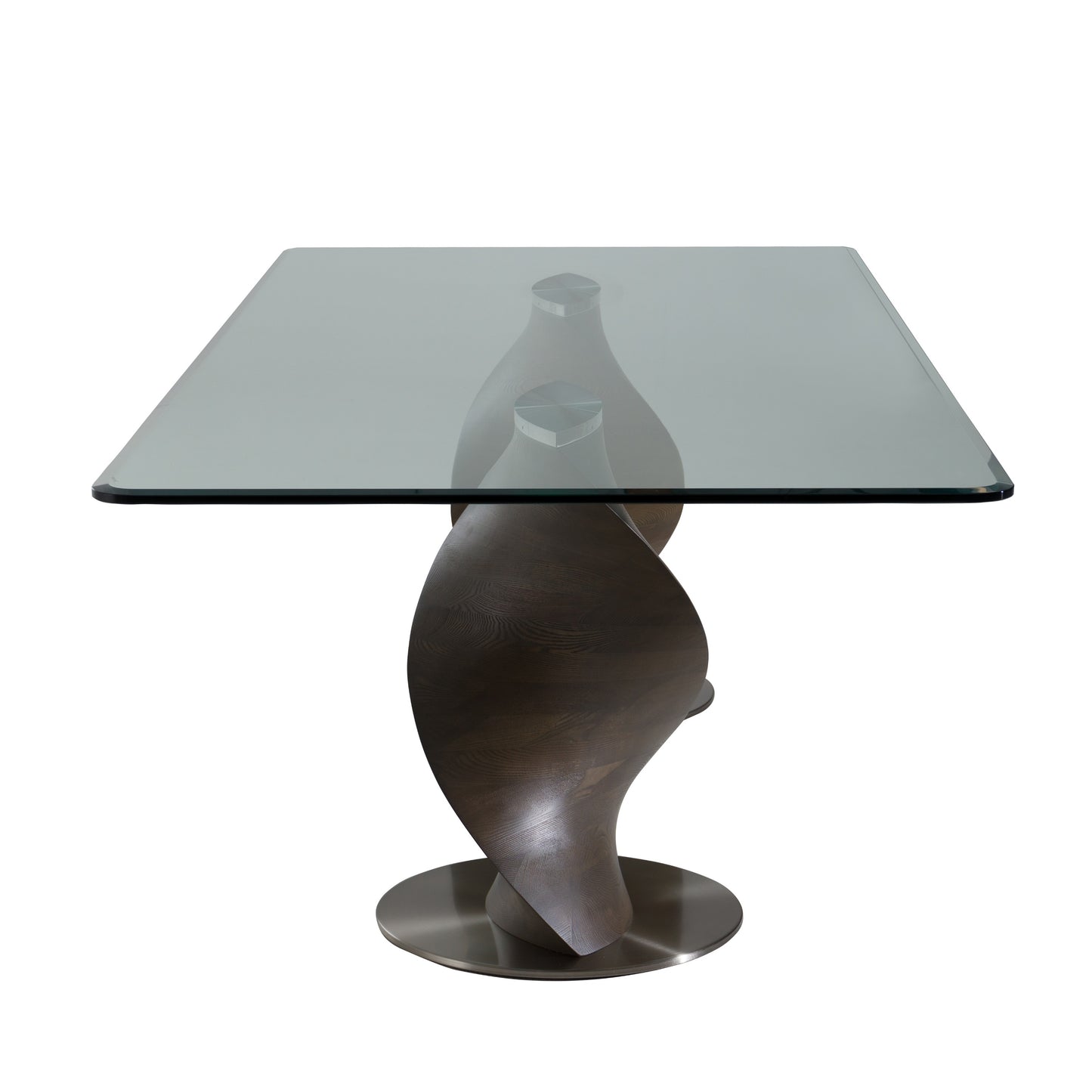 Modrest Cleveland Contemporary Glass and Grey Ash Dining Table