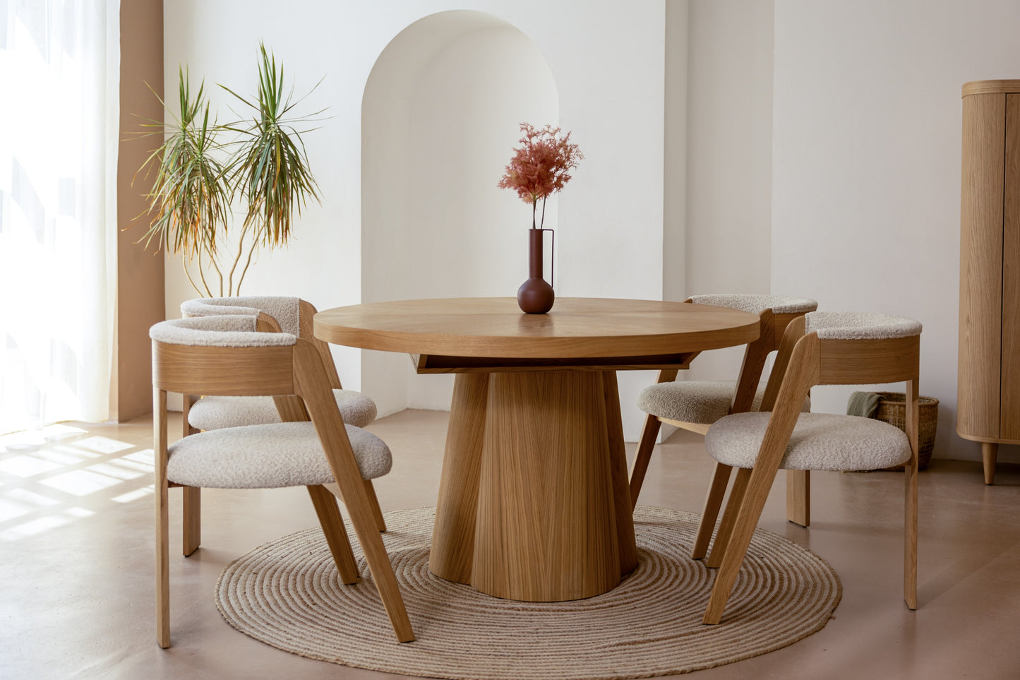Modrest Cloud Modern Natural Oak Extendable Dining Table