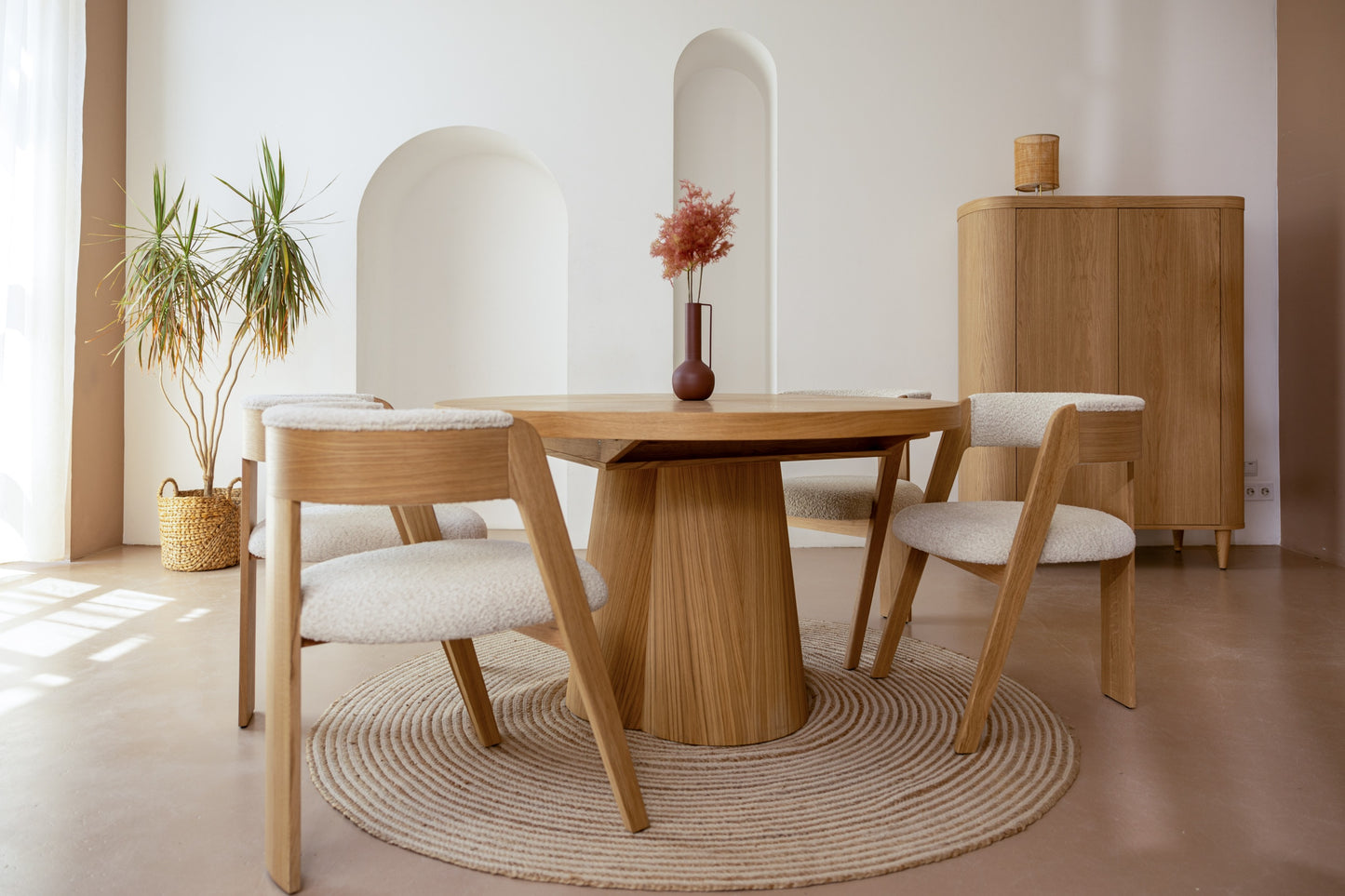 Modrest Cloud Modern Natural Oak Extendable Dining Table