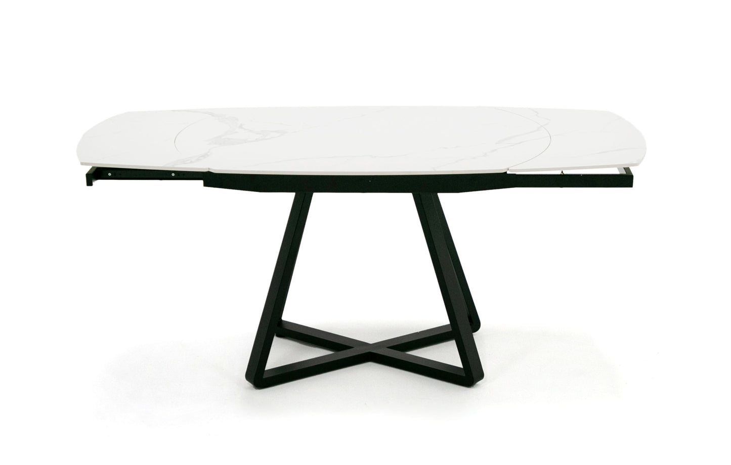 Modrest Cofrey Contemporary White Ceramic Extendable Dining Table