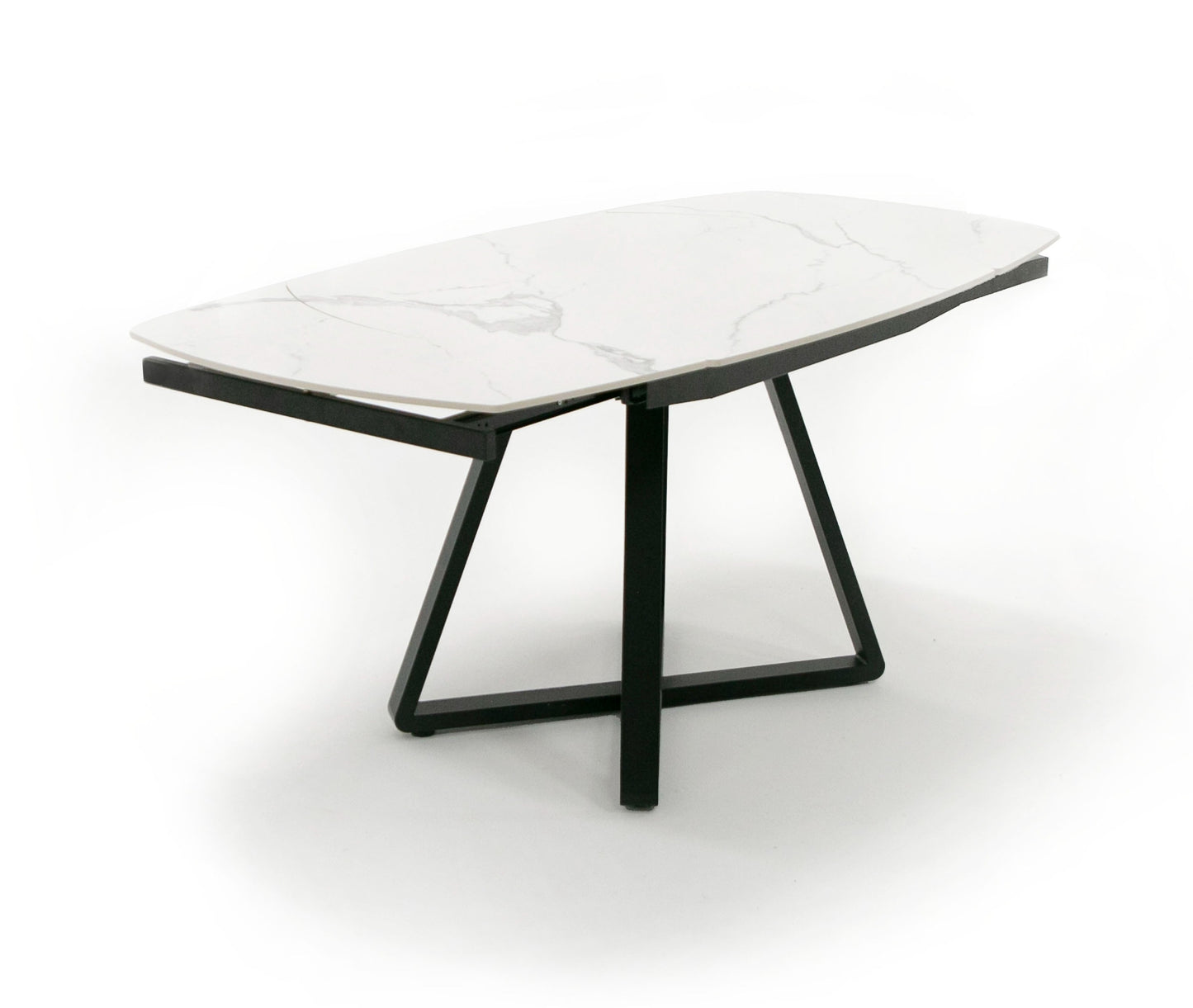 Modrest Cofrey Contemporary White Ceramic Extendable Dining Table