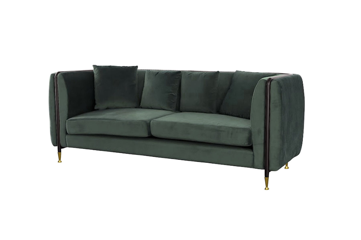 Divani Casa Oswego Modern Dark Green Jade Sofa