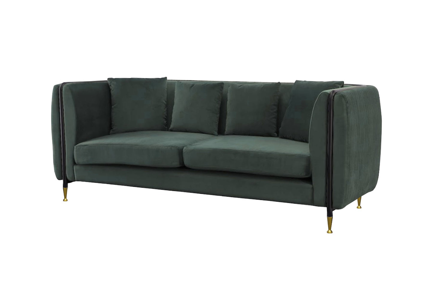Divani Casa Oswego Modern Dark Green Jade Sofa