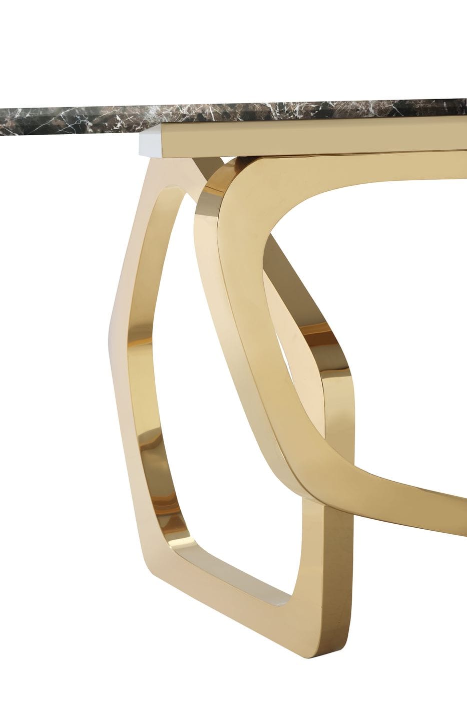 Modrest Colton Modern Brown and Gold Dining Table