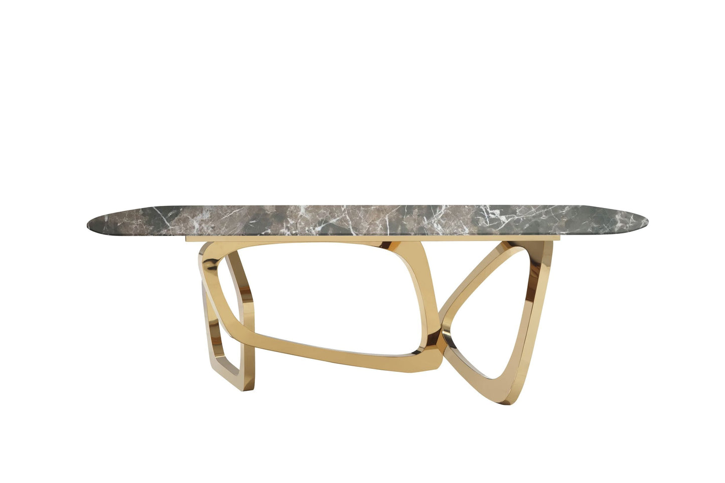 Modrest Colton Modern Brown and Gold Dining Table