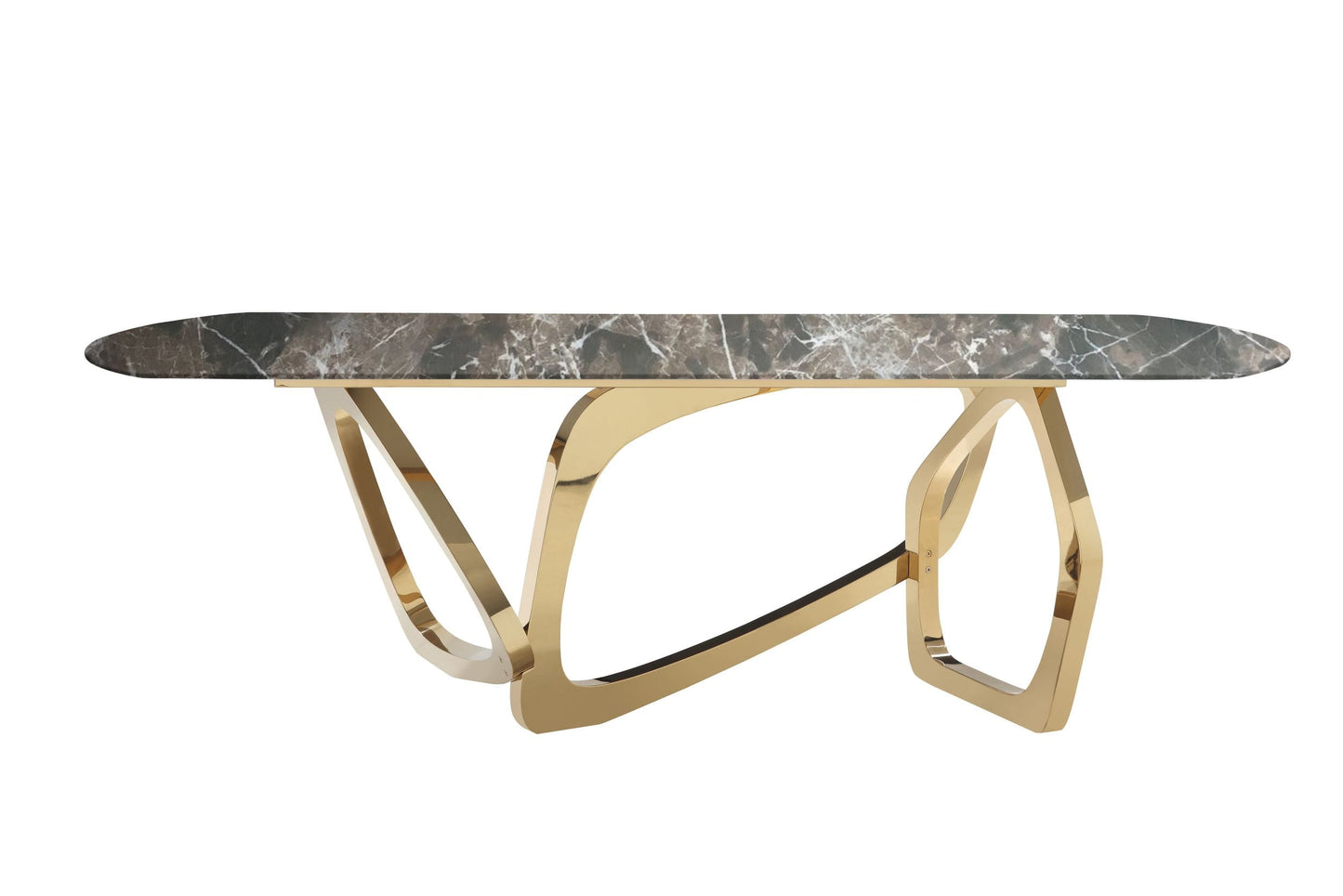 Modrest Colton Modern Brown and Gold Dining Table