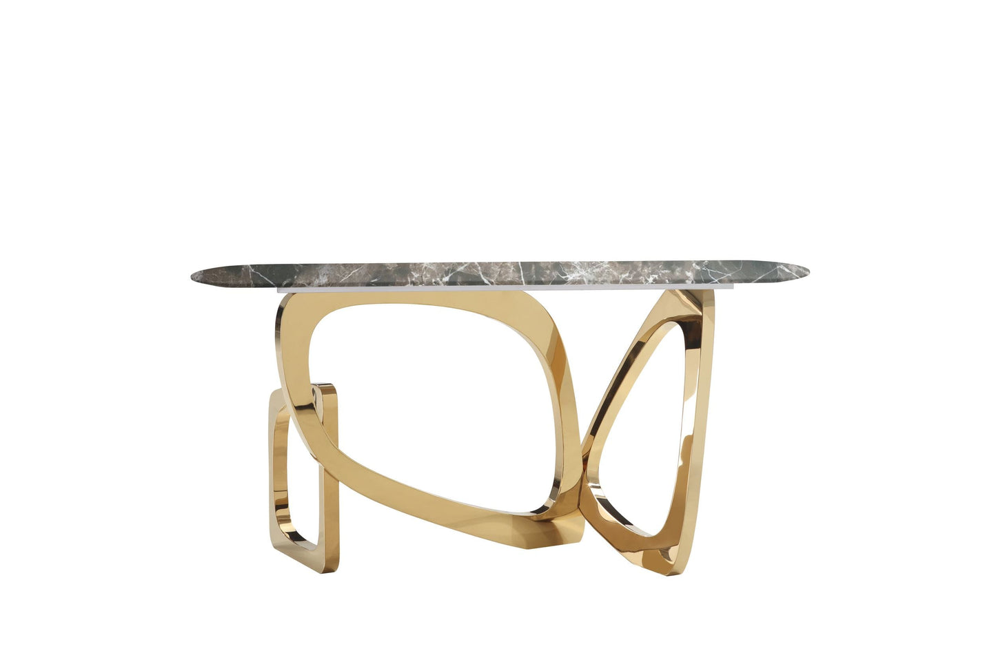 Modrest Colton Glam Brown and Gold Console Table