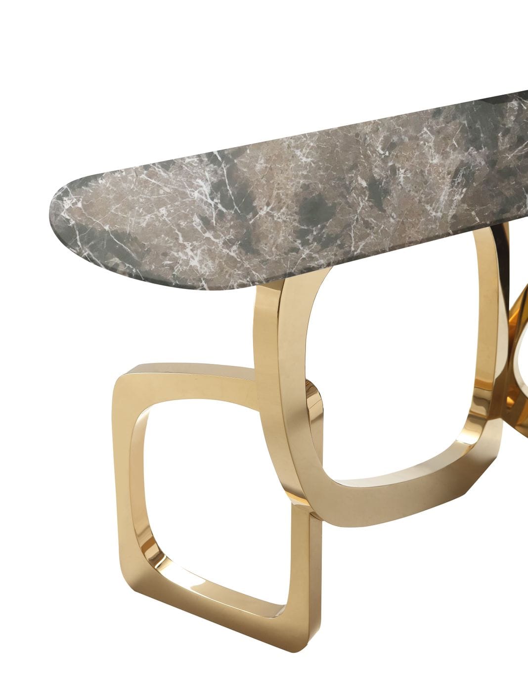 Modrest Colton Glam Brown and Gold Console Table