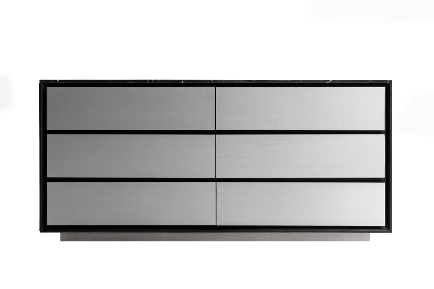 Modrest Concord Modern Black Marble Black Ash Aluminum Dresser