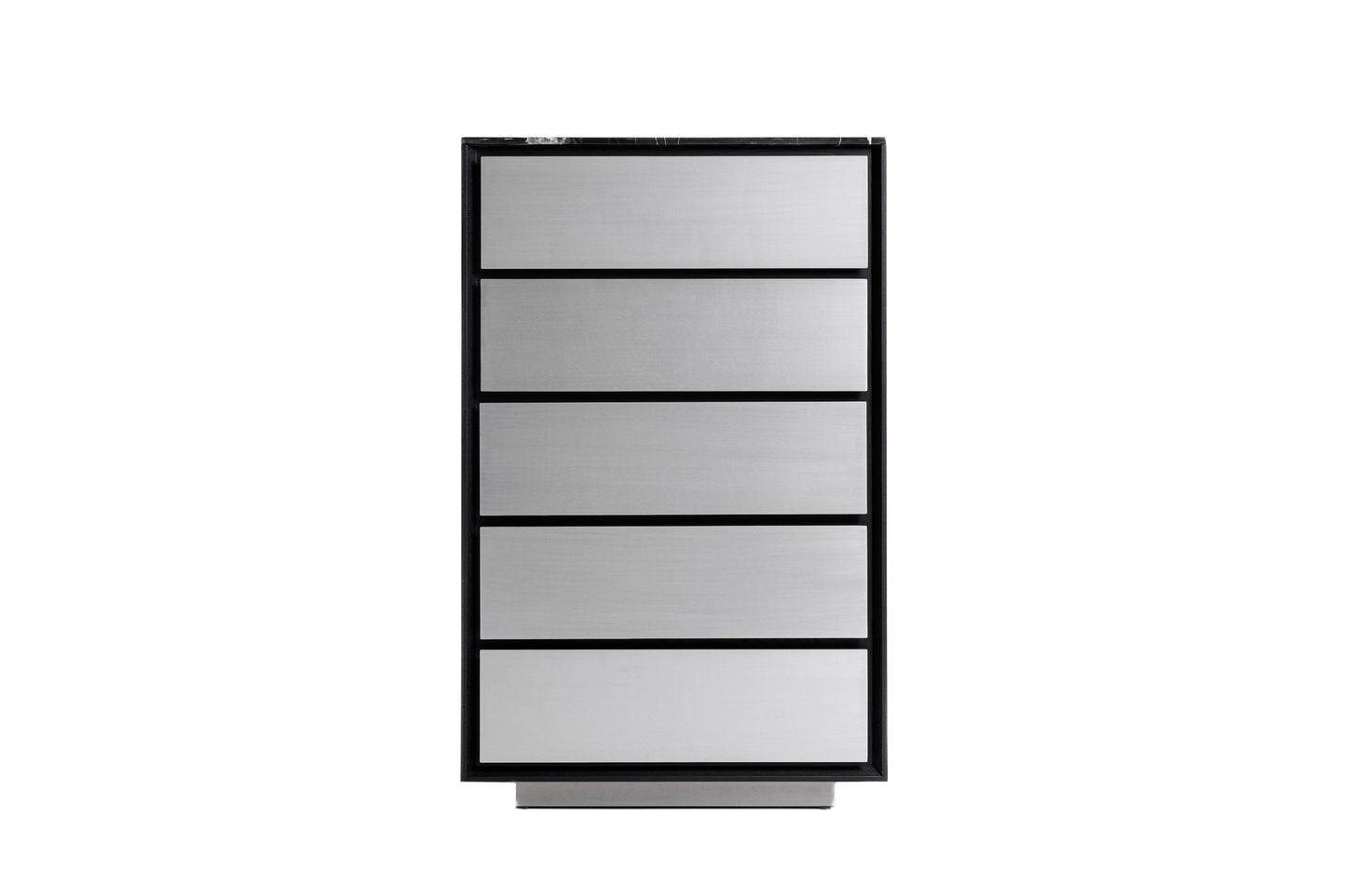 Modrest Concord Modern Black Marble Black Ash Aluminum Chest