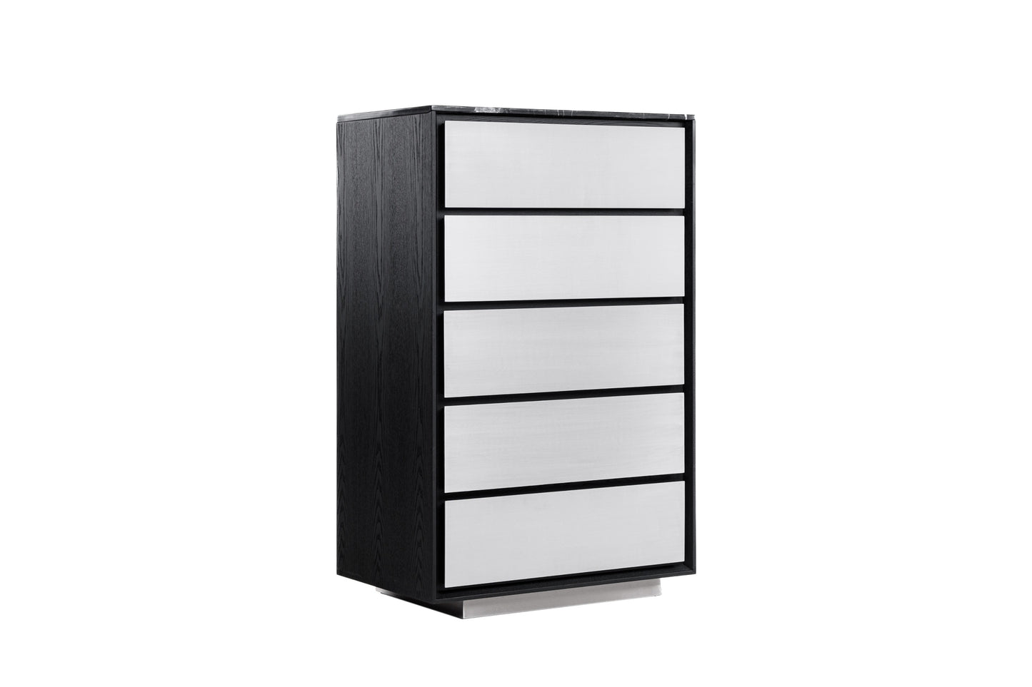 Modrest Concord Modern Black Marble Black Ash Aluminum Chest