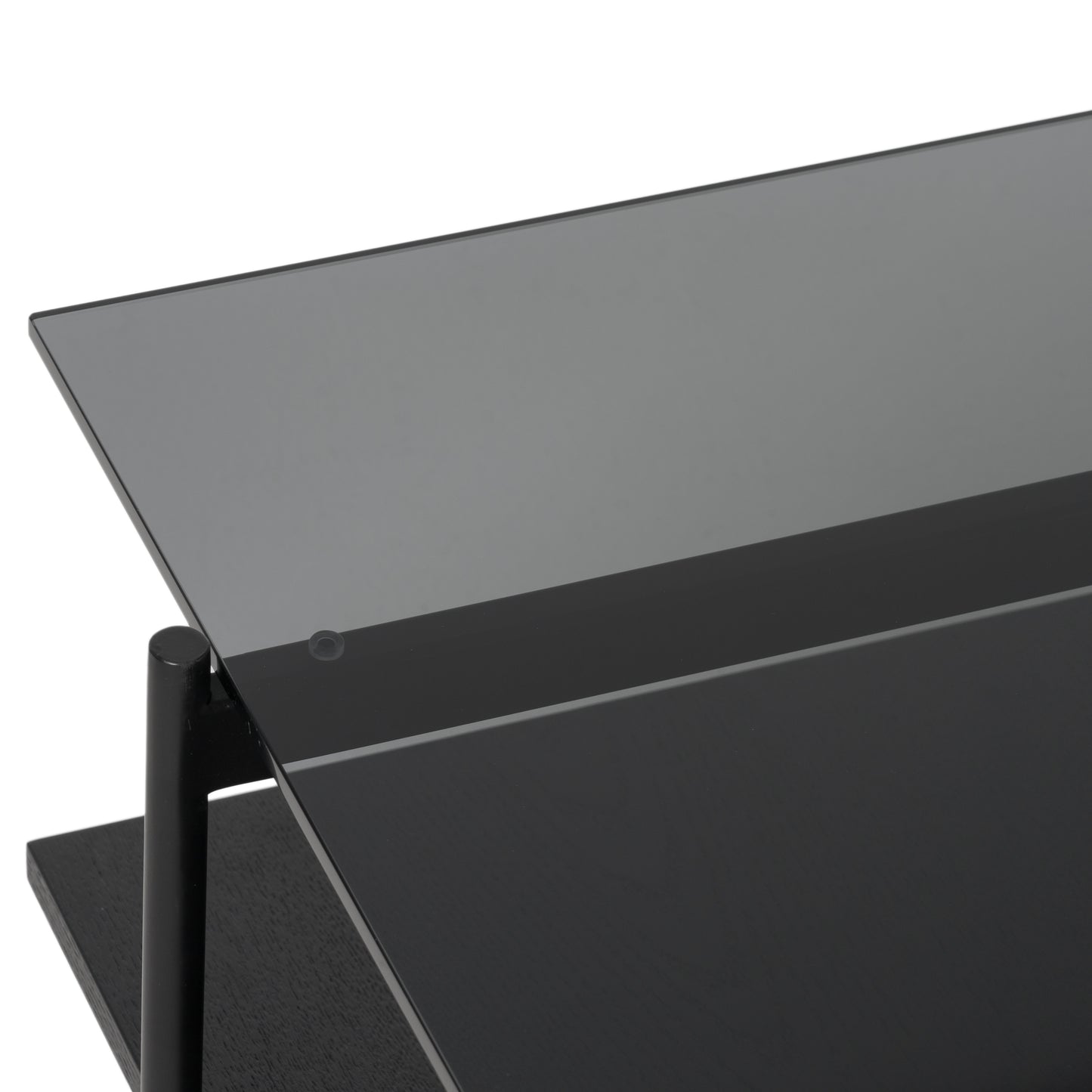 Modrest Conley Mid-Century Modern Grey Glass Black Ash Coffee Table