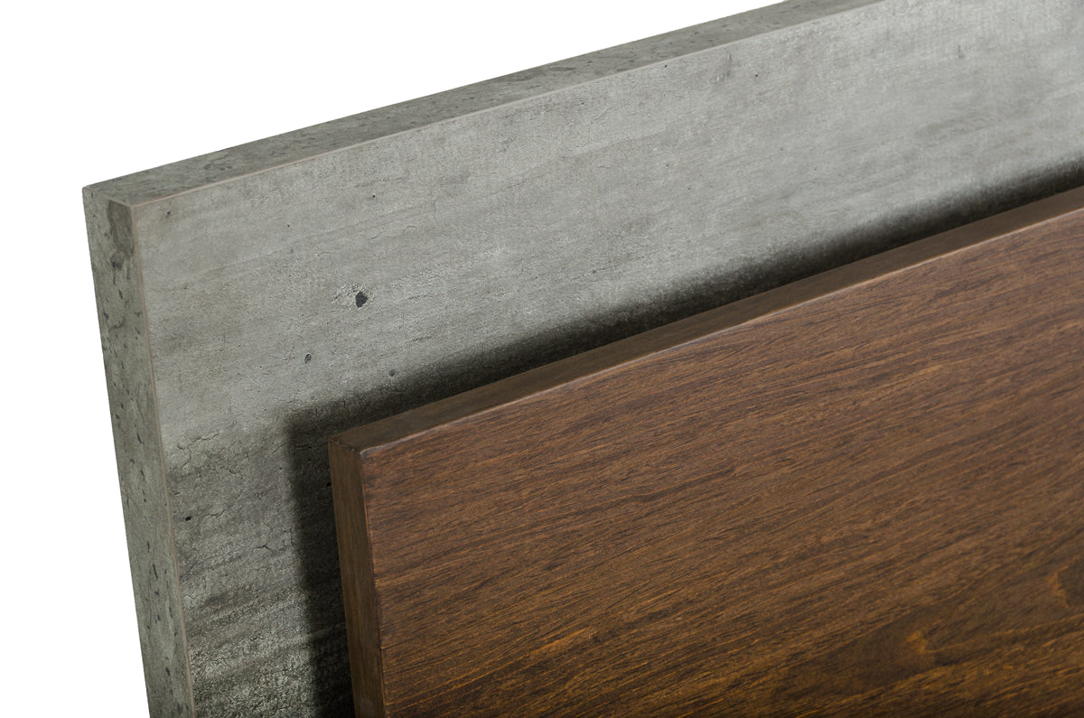 Nova Domus Conner Modern Dark Walnut and Faux Concrete Bed