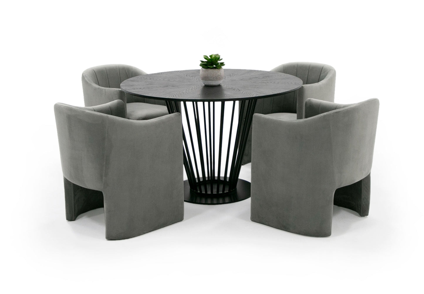 Modrest Conroy Modern Black Round Dining Table