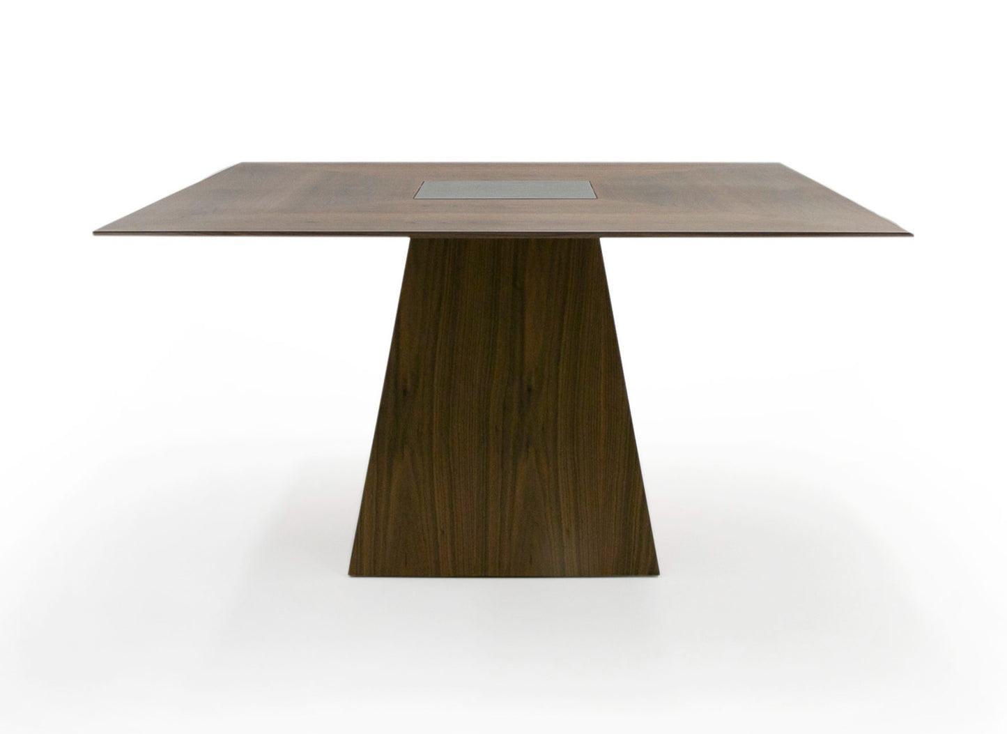 Modrest Cora- Modern Walnut and Black Tempered Glass Dining Table