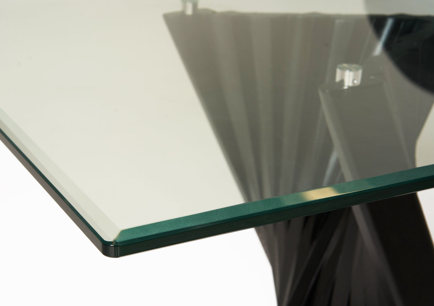 Modrest Corbin Mid-Century Black Ash and Glass Dining Table
