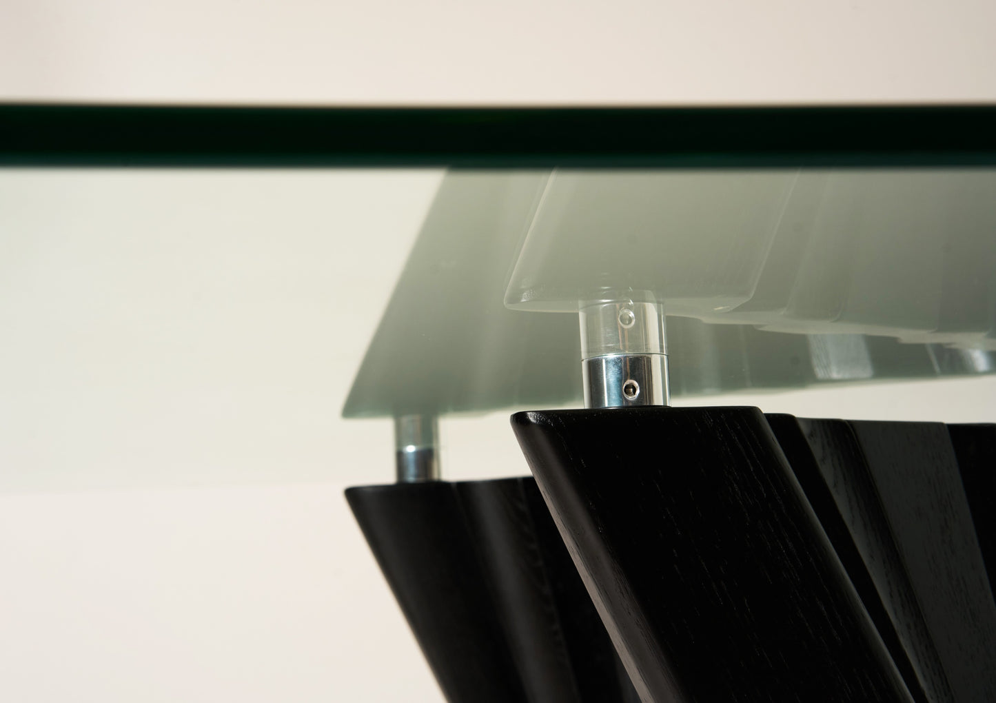 Modrest Corbin Mid-Century Black Ash and Glass Dining Table