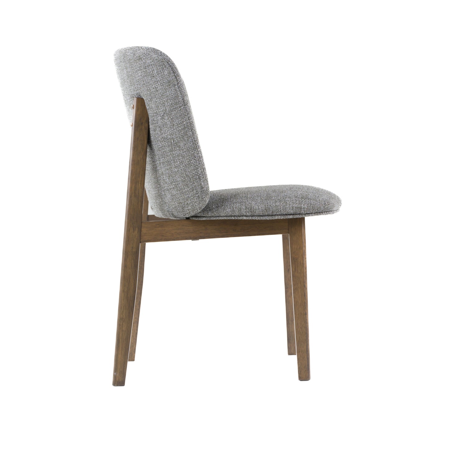 Modrest Costello Mid-Century Modern Grey Fabric Wenge Dining Chair