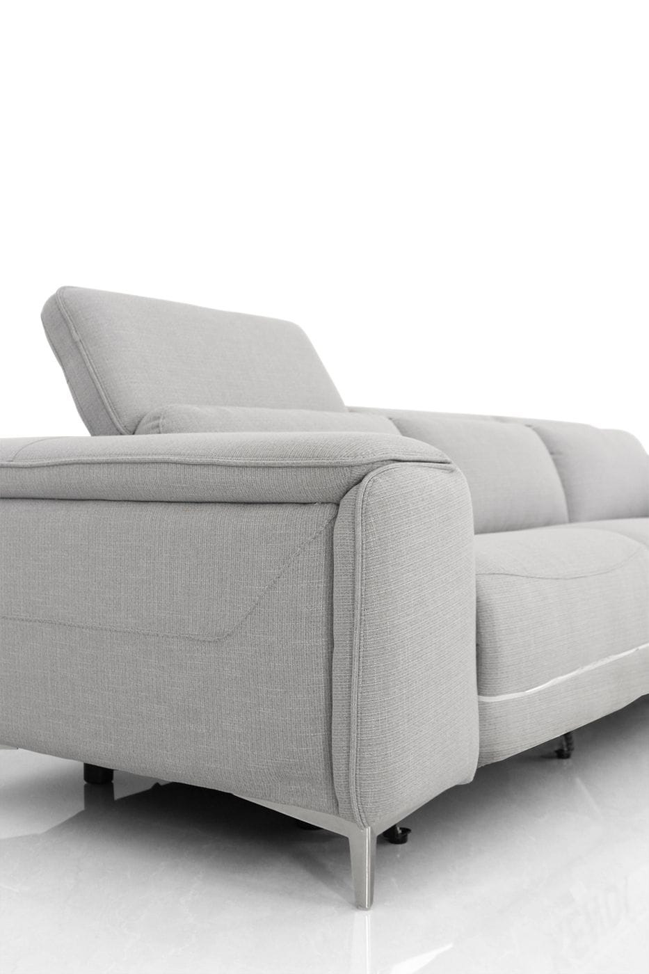 Divani Casa Cyprus Contemporary Grey Fabric Loveseat w/ Electric Recliners
