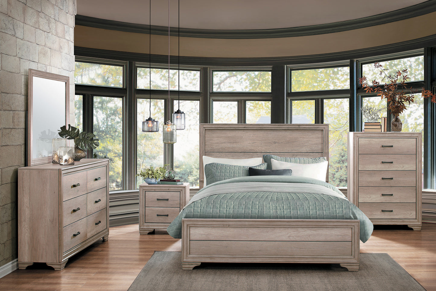 Homelegance Queen Bed Lonan Natural Finish 1955-1