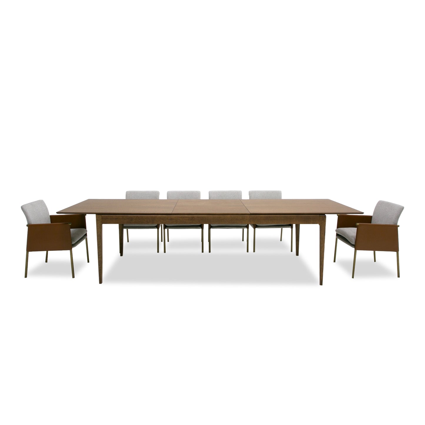 Modrest Dallas Mid-Century Modern Brown Oak Extendable Dining Table
