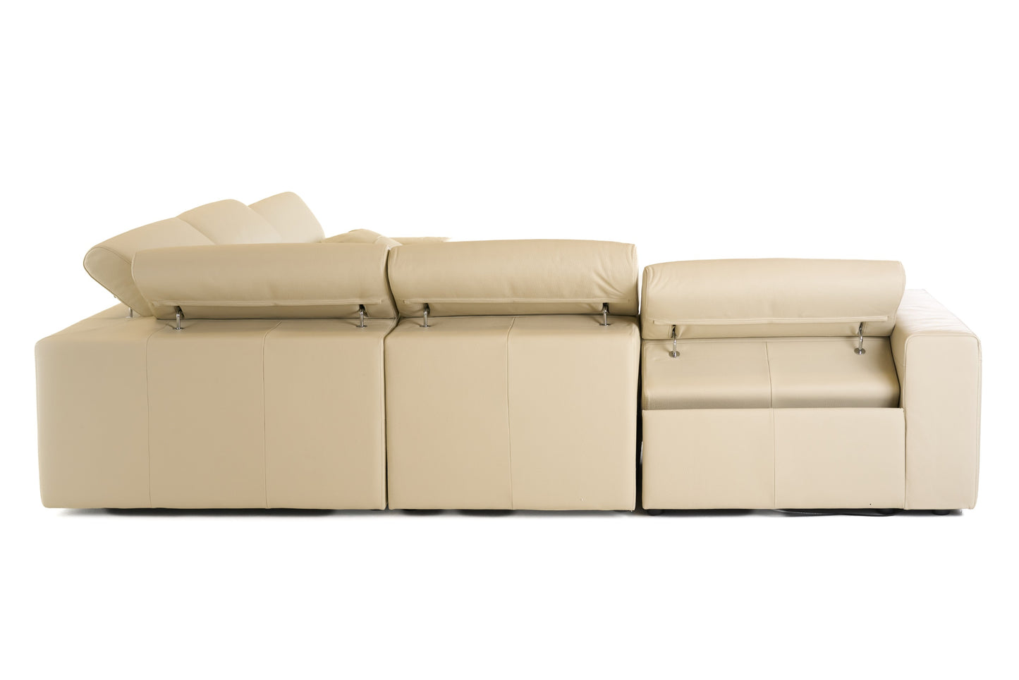 Lamod Italia Dalton Modern Italian Cream Leather Sectional Recliners