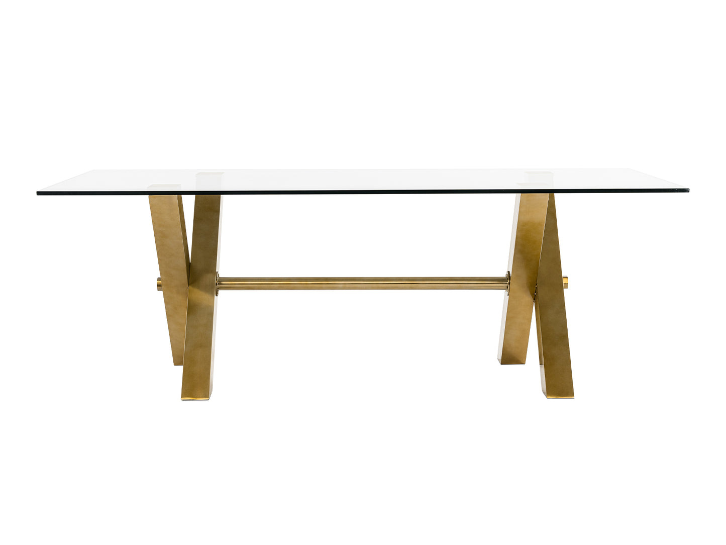 Modrest Dandy Modern Golden and 15mm Glass Dining Table