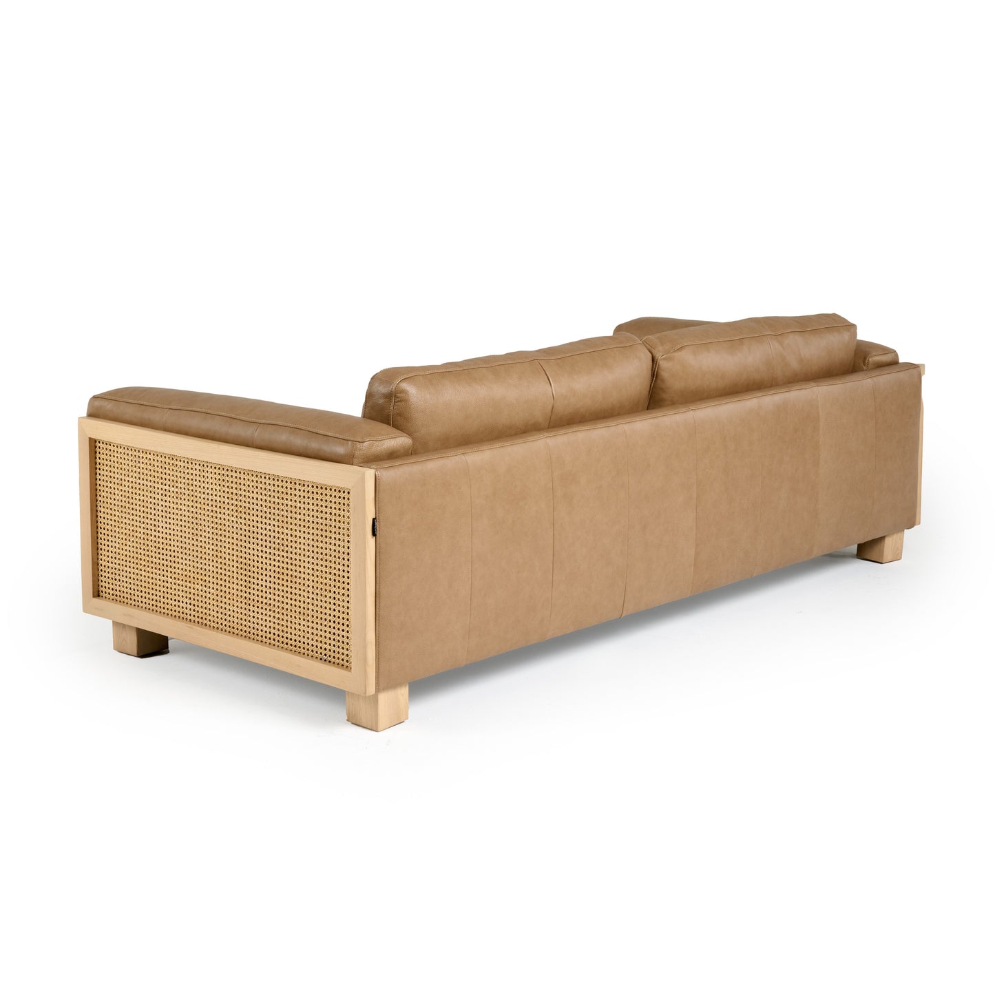 Divani Casa Danson Modern Tan Leather Wicker Sofa