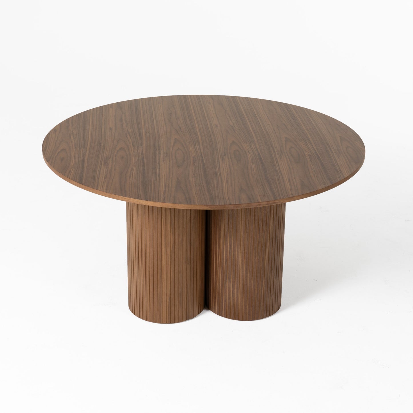 Modrest Depew Mid-Century Modern Walnut Round Dining Table
